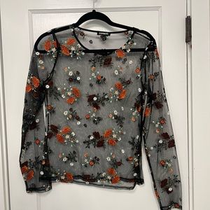 Express sheer floral top. No tags never worn